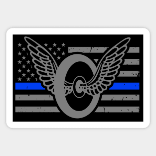 Motorcycle Cop - Thin Blue Line Flag - Motor Unit Sticker